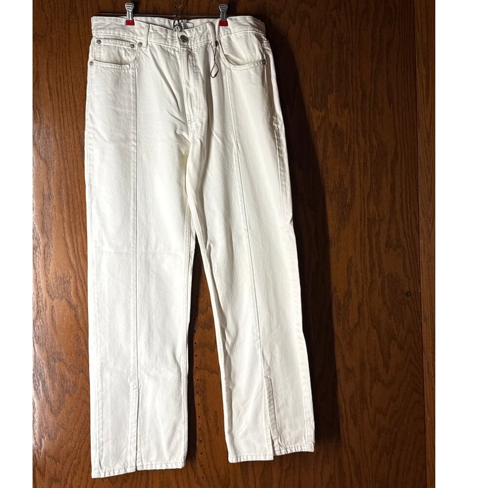 Zara Mid-Rise Split Straight Full Length Pants